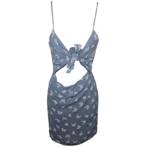 NWT Windsor Lovestruck Butterfly Print Smocked Mini Dress